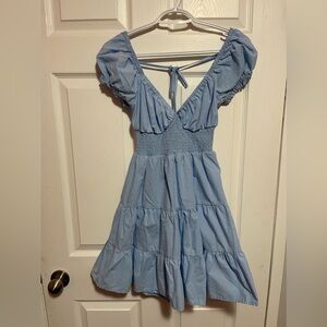 Open back baby blue sundress